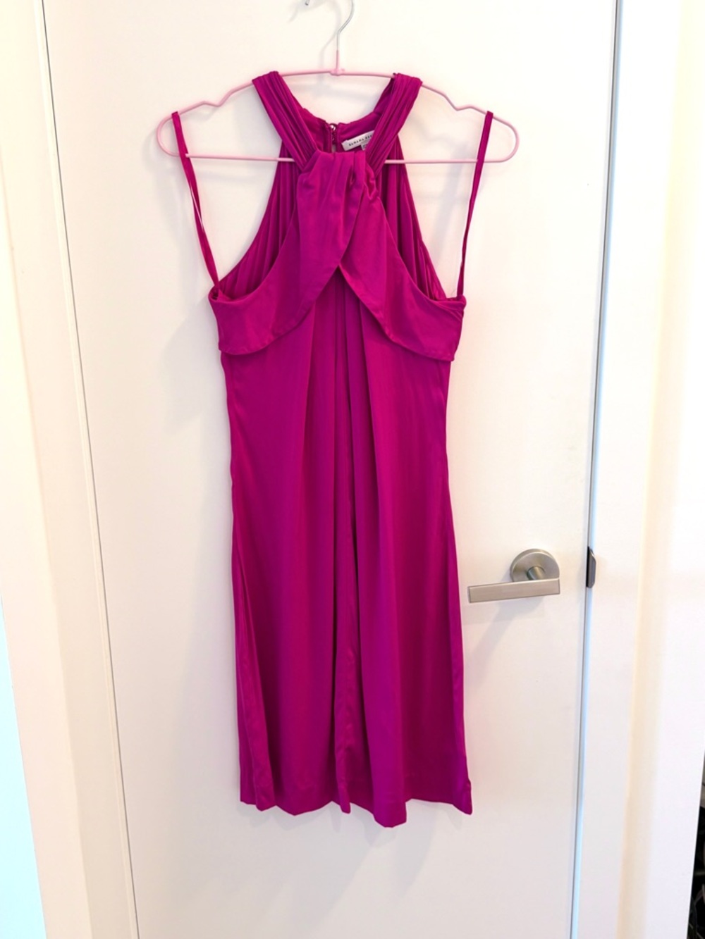 Halter Silk Fuchsia Dress